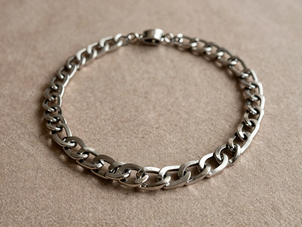 Editorial jewelry photography of a statement artificial necklace laid on warm neutral fabric, soft directional studio li