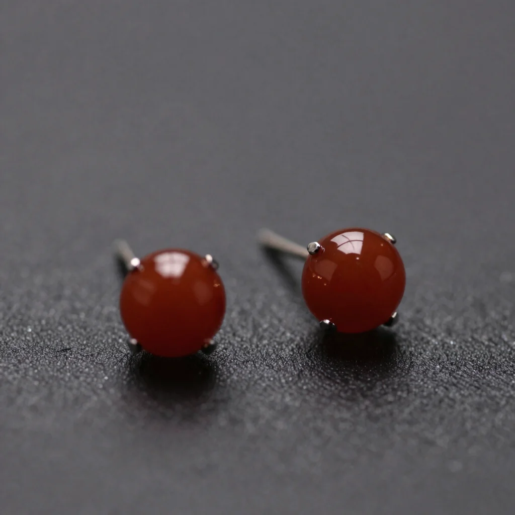 Macro photograph of an artificial stud earring setting, soft directional studio light, uncluttered background